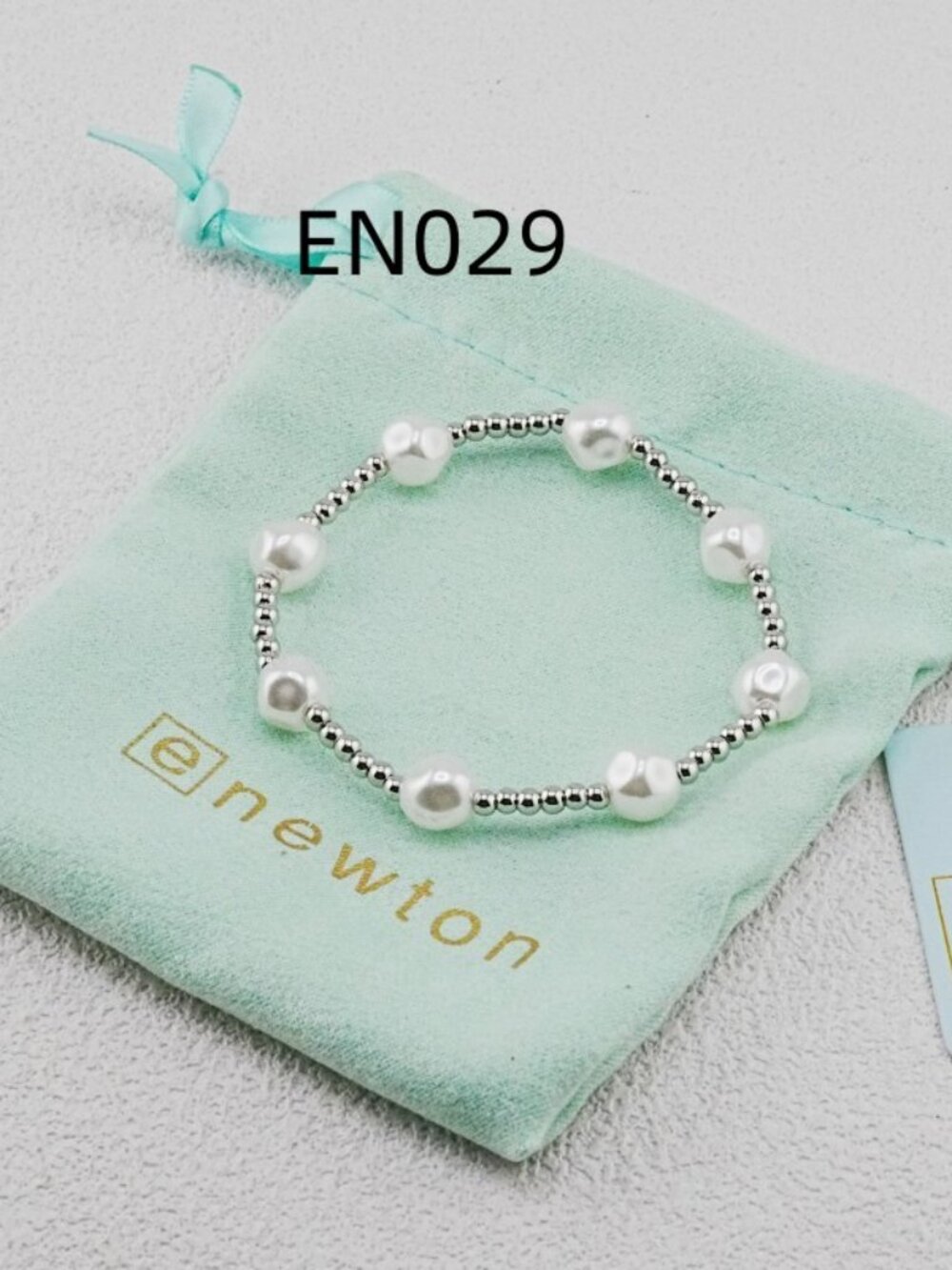 Enewton Platinum Bead & Pearl Bracelet